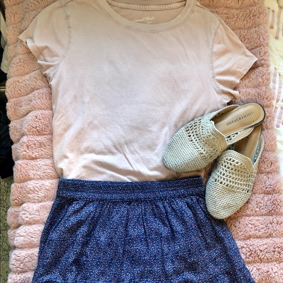 Navy Blue Patterned Skirt - Picture 3 of 4